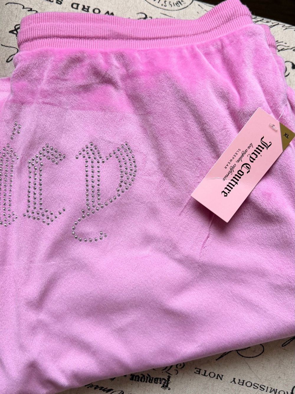 Vintage Juicy Couture Pink Velour Joggers with Rhinestone Logo